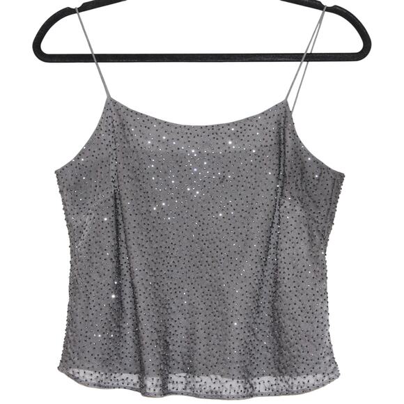 Ann Taylor Sparkle Grey Tank Top Blouse Size 10P - Picture 1 of 4